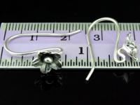 6KH-013 Thai karen hill tribe hanamade silver black & black piar wild flower earring 