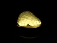 KG-397 24K gold vermeil Karen hill tribe handmade silver 2 hammered puffed heart shape bead