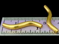 KG-508 24K  Gold vermeil thai karen hill tribe handmade silver 2 plain curve tube bead