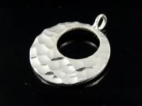 3KH-029 Thai karen hill tribe handmade silver 2 hammered crescent charm
