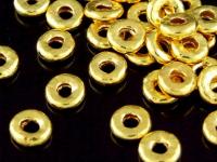 KG-109 24K gold vermeil 5 thai karen hill tribes handmade silver plain round ring bead