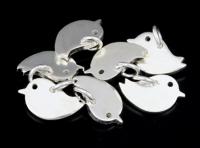 3KH-128 Thai karen hill tribe silver 8 small die cut bird shape charm