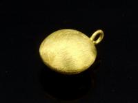 KG-454 24K gold vermeil Karen hill tribe handmade silver 2 bruhs puffy round charm