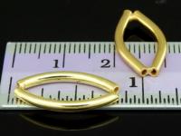 KG-350 24K gold vermeil thai hill tribe handmade silver 6 Twin plain curve tube bead