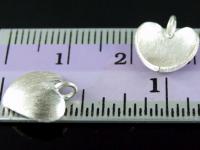 7KH-026 Thai karen hill tribe handmade silver 4 brush curved heart charm