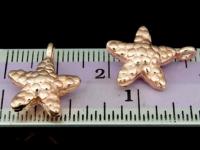 KZ-088 24K rose gold vermeil thai karen hill tribe handmade silver 2 small starfish charm