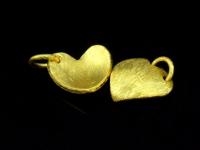 KG-466 24K gold vermeil Karen hill tribe handmade silver 4 satin puffy round charm