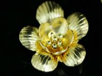 KG-413 Thai karen hill tribe silver 1 gold vermeil flower charm