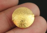 KG-230 Thai karen hill tribe silver 2 gold vermeil hammered puffy bead