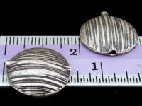 KF-009 Thai karen hill tribe handmade silver 2 scratch half round puffed bead