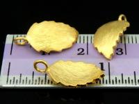 KG-461 24K gold vermeil Karen hill tribe handmade silver 2 brush curved leaf charm 