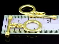 KG-286 24K gold vermeil 3 thai karen hill tribes handmade silver plain round toggle