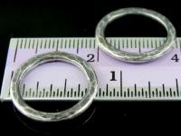 8KH-001 Thai karen hill tribe handmade silver 3 black&white hammered round hoop