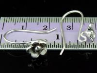 6KH-012 Thai karen hill tribe hanamade silver black & black piar wild flower earring 