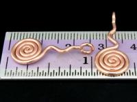 KZ-130 24K rose gold vermeil thai karen hill tribe handmade silver 2 swirl wire charm 