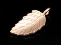 KZ-062 24K rose gold vermeil thai karen hill tribe handmade silver 3 small leaf charm 