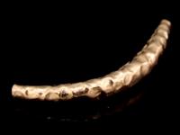 KZ-009 24K rose gold vermeil thai karen hill tribe handmade silver 2 hammered curved tube bead  