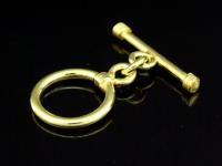 KG-282 24K gold vermeil 3 thai karen hill tribes handmade silver round toggle