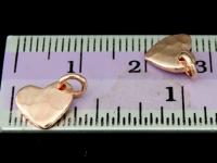 KZ-087 24K rose gold vermeil thai karen hill tribe handmade silver 4 small hammered heart charm 