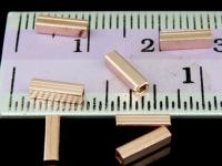 KZ-036 24K rose gold vermeil thai karen hill tribe handmade silver 20 Mini plain square tube bead