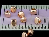 KZ-051 24K rose gold vermeil thai karen hill tribe handmade silver 10 Mini plain 3 facet bead