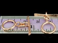 KZ-190 24K rose gold vermeil thai karen hill tribe handmade silver 2 flat round bar toggle 