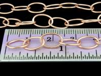 KZ-180 24K rose gold vermeil thai karen hill tribe handmade silver plain oval link chain 24 inch