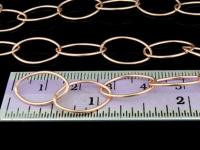 KZ-185 24K rose gold vermeil thai karen hill tribe handmade silver plain oval link chain 24 inch