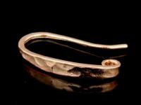 KZ-213 Thai karen hill tribes handmade 24K rose gold vermeil over silver pair long hammered earring hook