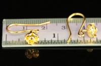 KG-486 Thai karen hill tribes handmade 24K gold vermeil over silver pair wild flower earring 