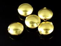 KG-063 24K gold vermeil 2 thai karen hill tribes handmade silver small plain puffy bead