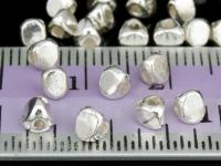 KJ-004 Thai karen hill tribe handmade silver 30 mini plain 3 facet bead