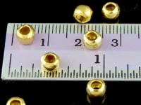 KG-067 24K gold vermeil 10 thai karen hill tribes handmade silver small plain spacer bead