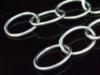 8KH-022 Thia karen hill tribe handmade silver black&white plain oval link chain 24 inches