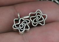 2KH-011 Thai karen hill tribe handmade silver 4 flower charm