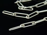 KL-038 Thai karen hill tribe handmade silver 24 Inches plain link chain 20 gauge