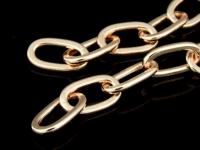 KZ-191 24K rose gold vermeil thai karen hill tribe handmade silver flat oval link chain 18 inches 