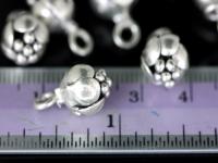 4KH-061 thai karen hill tribe silver 2 flower puffy charm