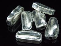 8KH-076 Thai karen hill silver 2 Black&white rough nugget shape bead