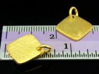 KG-472 24K gold vermeil Karen hill tribe handmade silver 2 brush square charm 