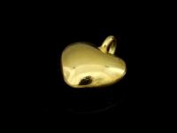 KG-445 24K gold vermeil Karen hill tribe handmade silver 2 puffed heart shape charm