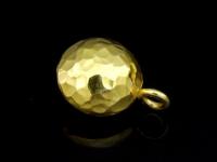 KG-431 24K gold vermeil Karen hill tribe handmade silver 2 hammered puffed round charm