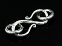 8KH-038 Thai karen hill tribe handmade silver 2 black&white S. clasp