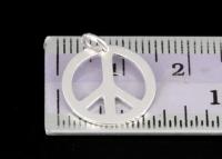 7KH-085 Thai karen hill tribe hanamade silver 2 matt peace sign charm 14.0 mm