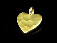 KG-338 24k gold vermeil thai karen hill tribe handmade silver 4 hammered (single side) heart shape charms