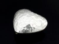 KB-003 Thai karen hill tribe handmade silver 1 hammered heart bead