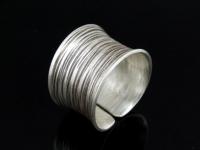 KY-006 Thai karen hill tribe handmade silver scratch ring