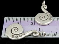 3KH-014 Thai karen hill tribe handmade silver 2 spiral fancy charm 