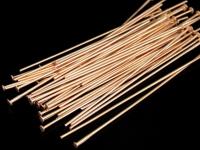 KZ-166 24K rose gold vermeil thai karen hill tribe handmade silver 20 round flat headpin 