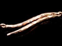 KZ-115 24K rose gold vermeil thai karen hill tribe handmade silver 1 hammered bend bar charm